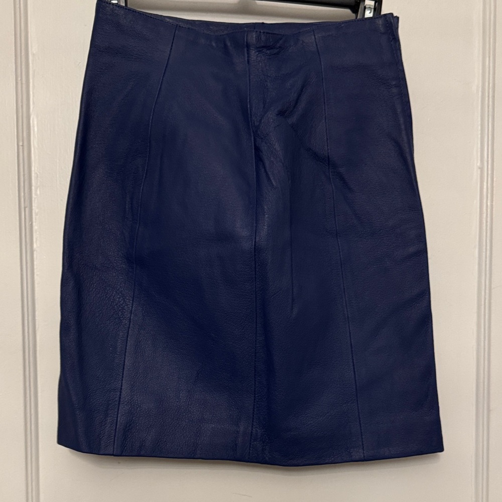 Blue Leather Skirt waist size 26